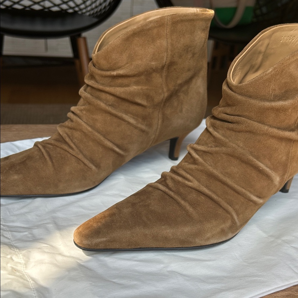 Brown Suede Heeled Boots
